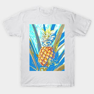 Pineapple Poster Art Blue T-Shirt